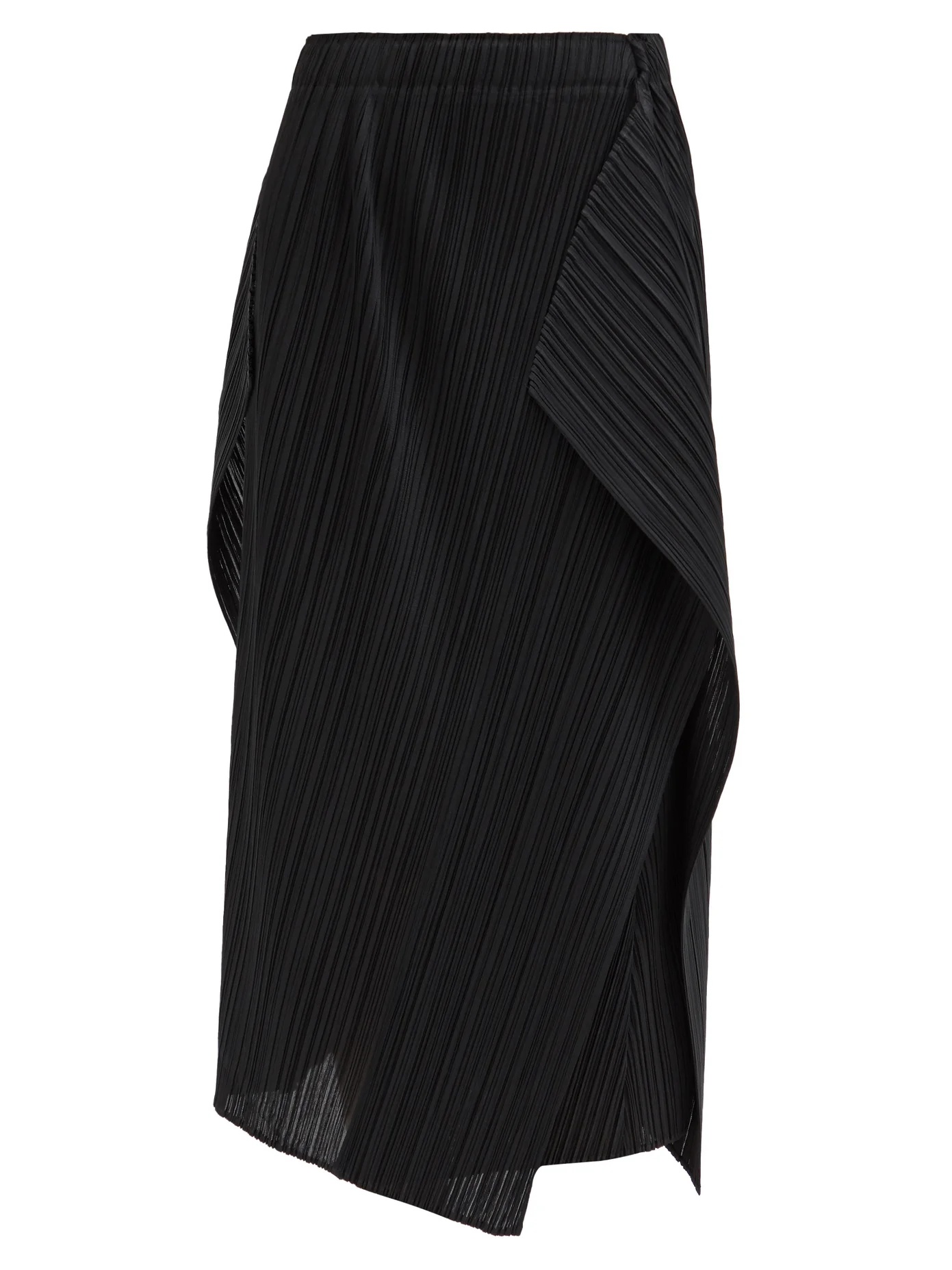 Asymmetric technical-pleated skirt - 1