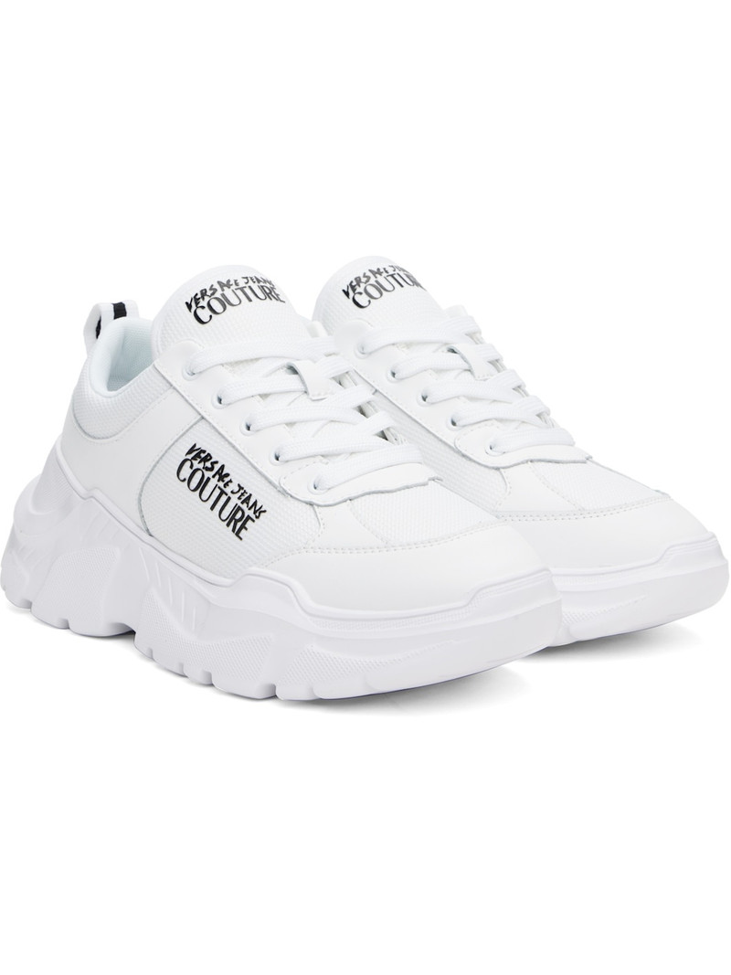 White Logo Speedtrack Sneakers 4