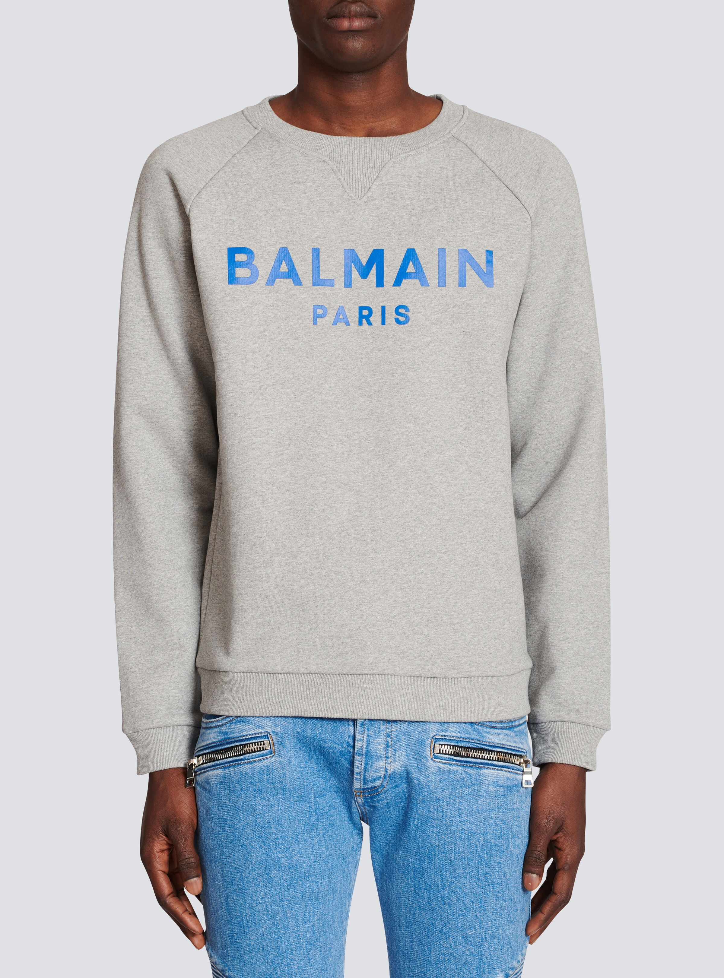 Cotton sweatshirt with Balmain Paris logo print - 3
