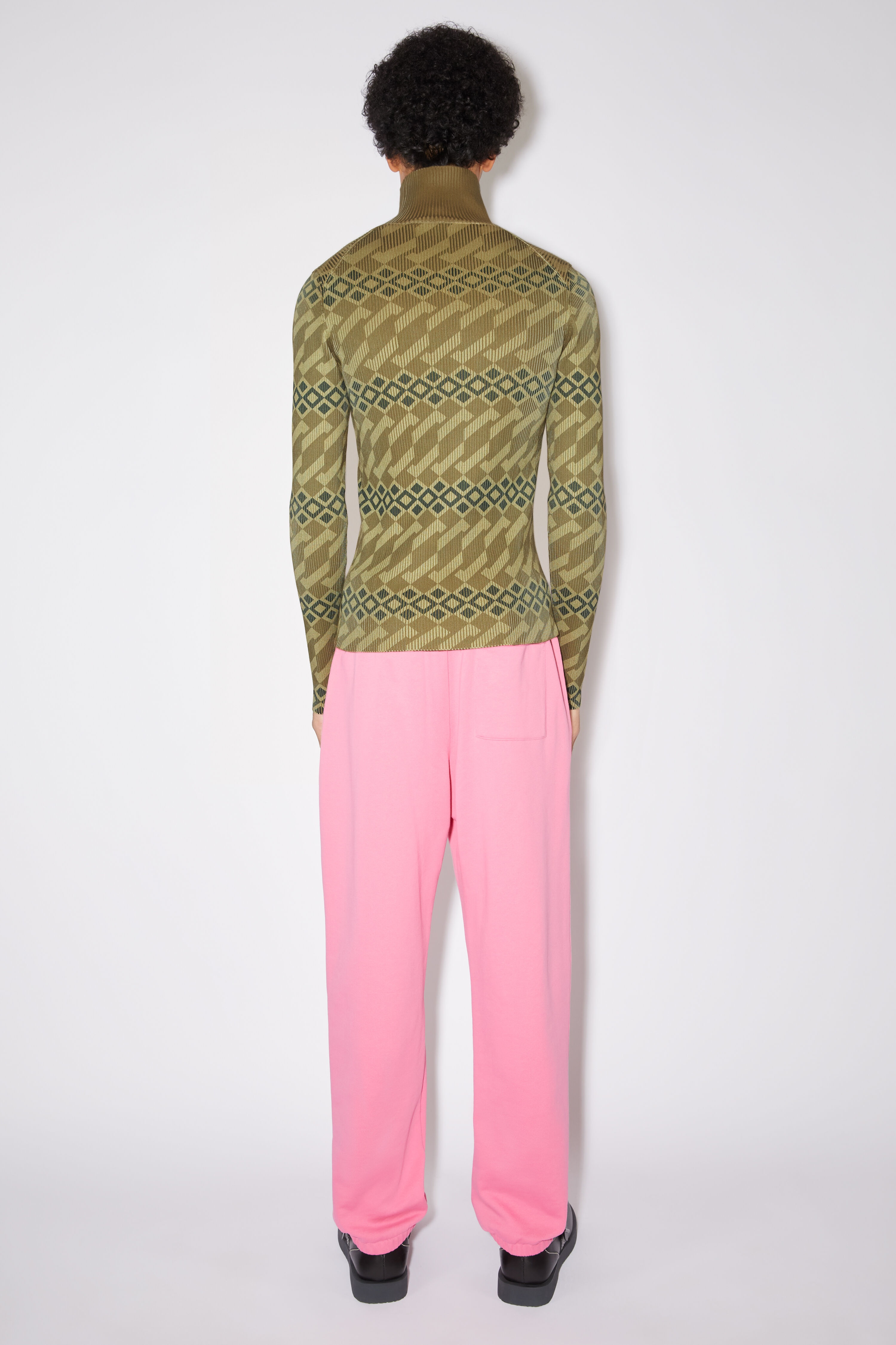 Printed turtle neck jumper - Khaki beige/wheat beige - 3
