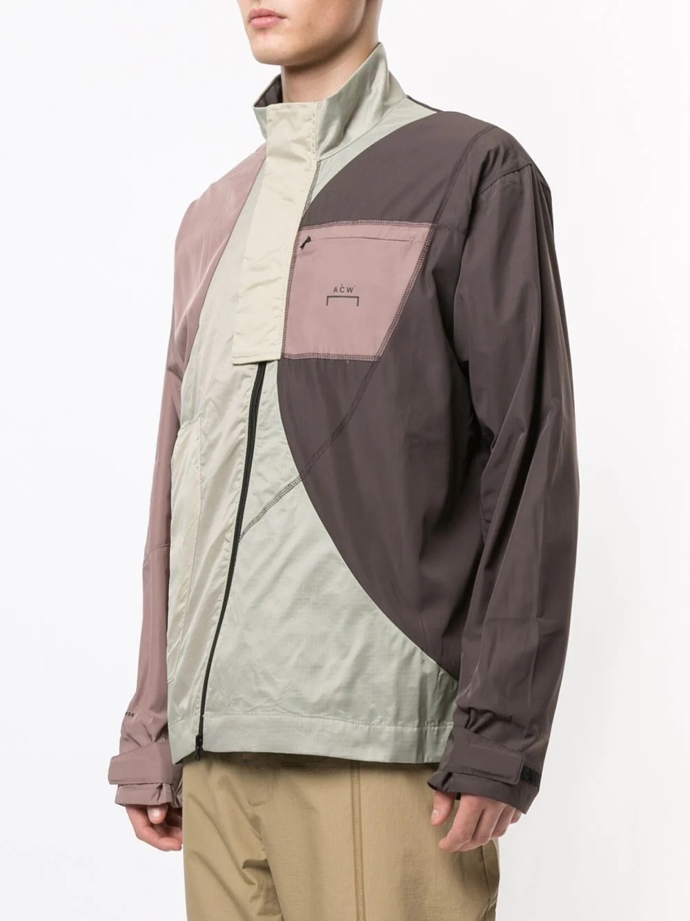 zipped contrast panel track jacket - 3