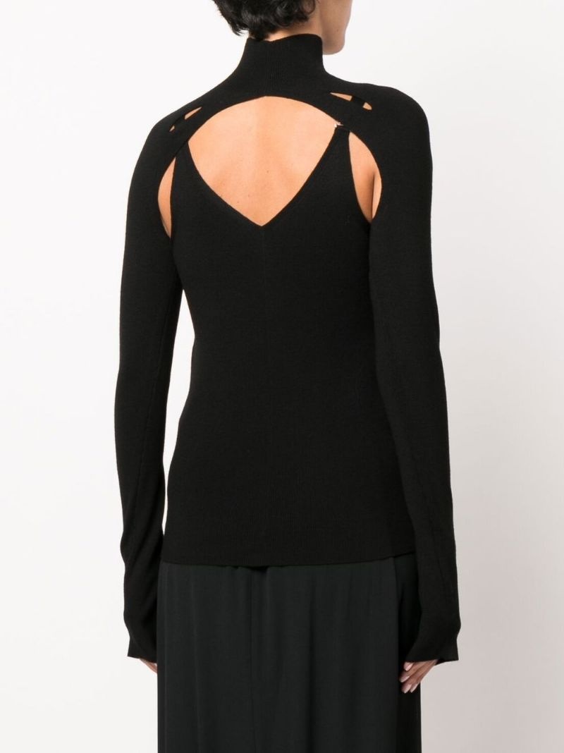 cut-out detail knitted top - 6
