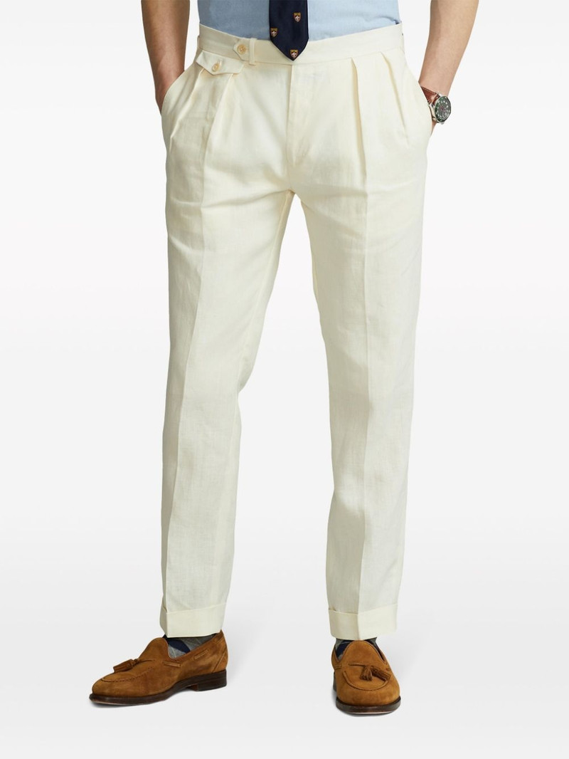 pleat-detail linen trousers 3