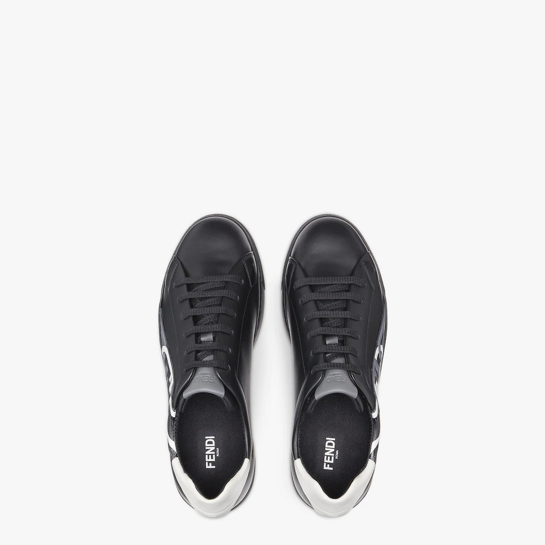 Black leather low-tops - 4