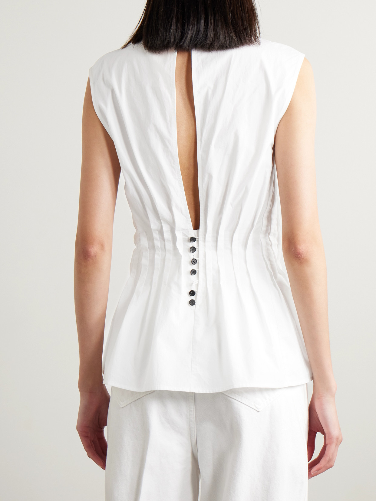 Westin Pintucked Cotton-poplin Top - 3