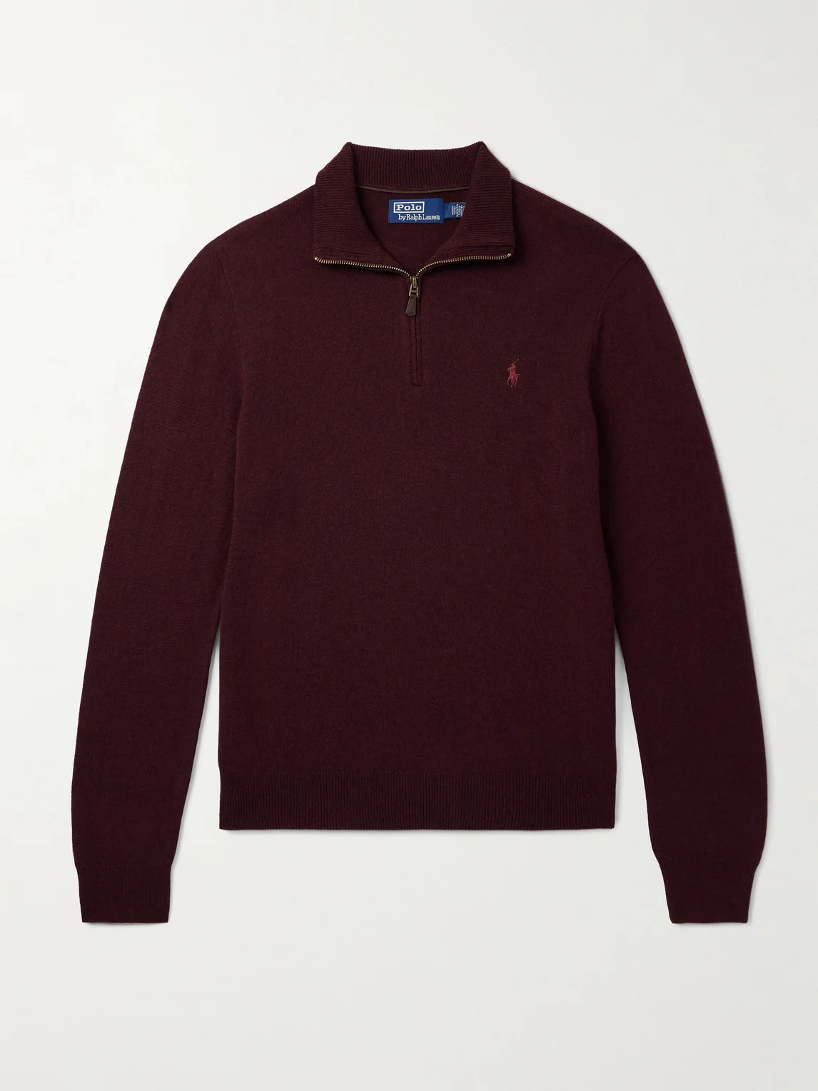 Logo-Embroidered Wool Half-Zip Sweater - 1
