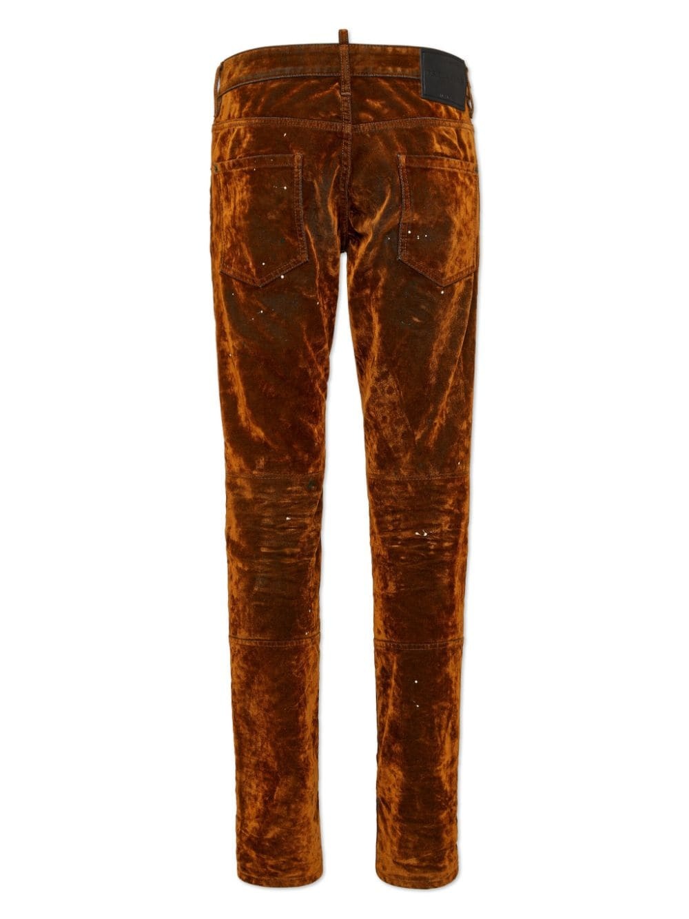 skinny-cut velour trousers - 2