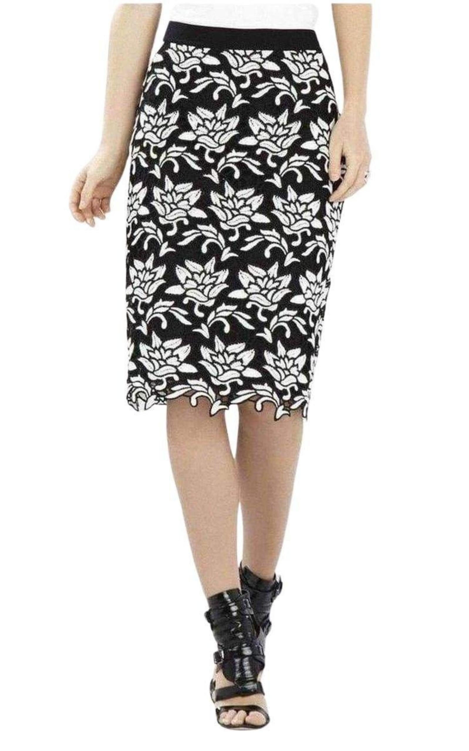 BCBGMAXAZRIA - Floral Hem Pencil Skirt - 3
