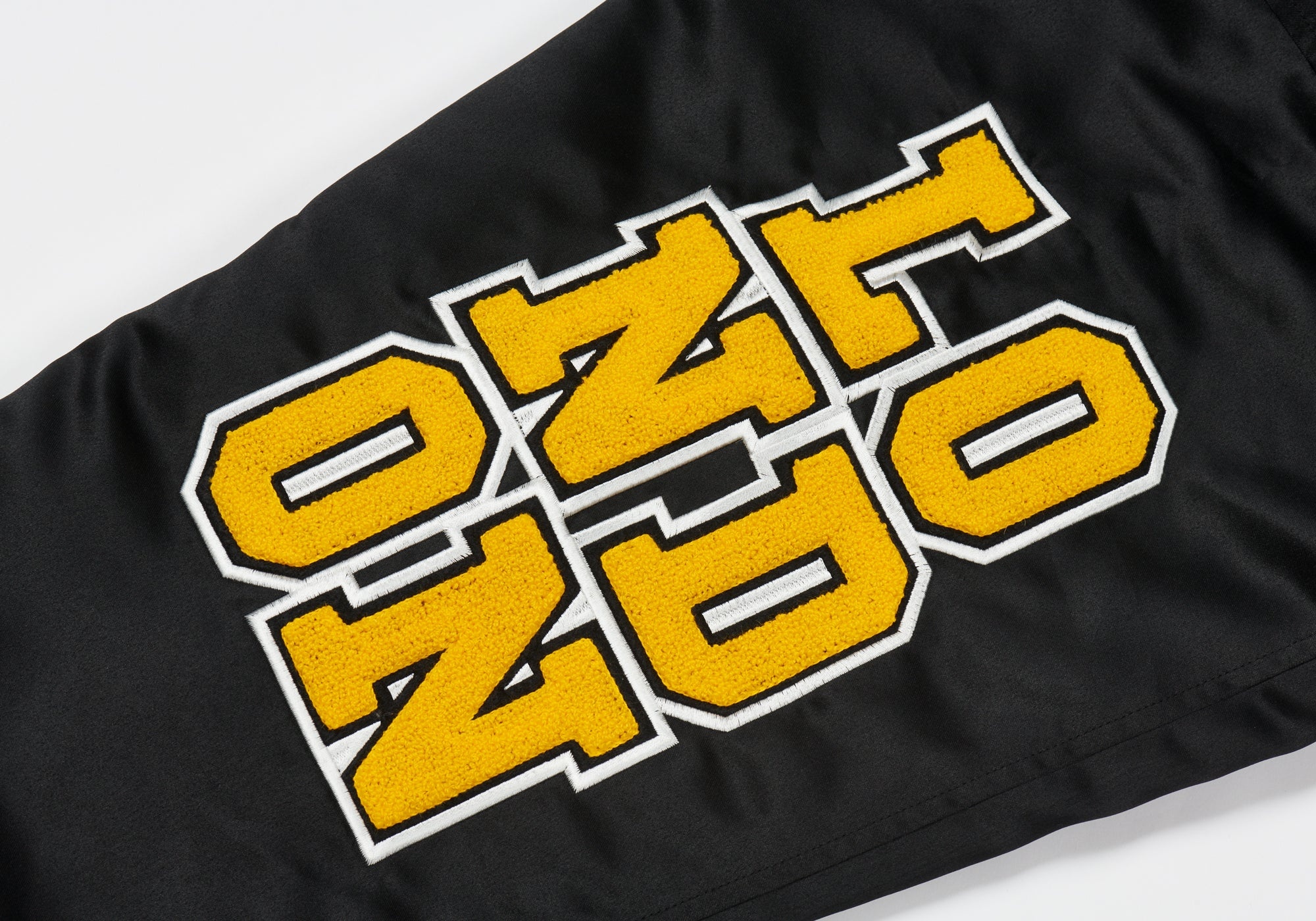 SATIN VARSITY JACKET BLACK - 5