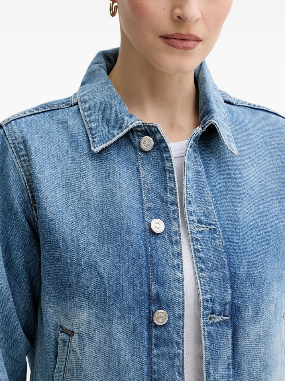 button-fastening denim jacket - 4