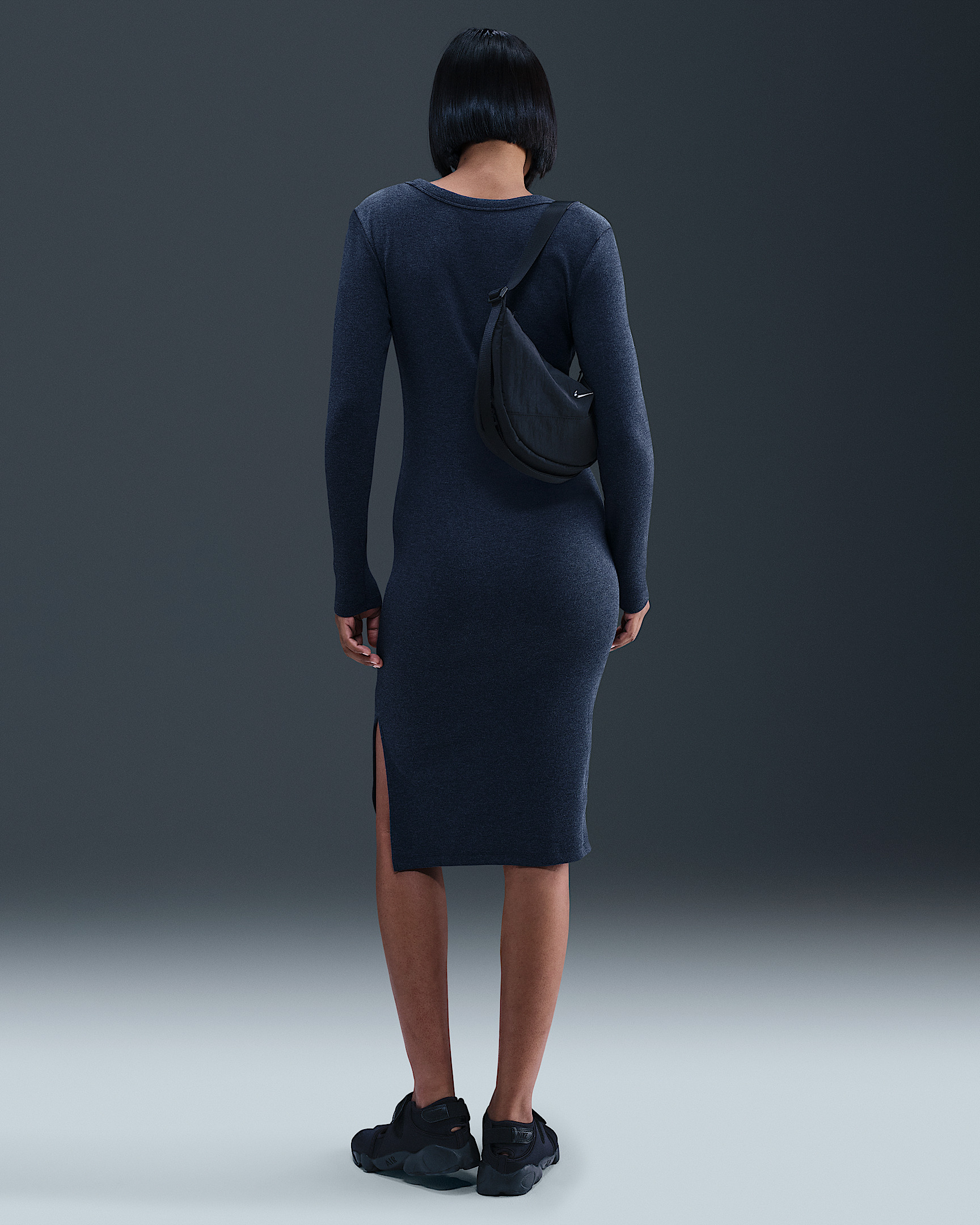 Nike Sportswear Chill Knit Women's Tight Long-Sleeve Midi Mini-Rib Dress - 4