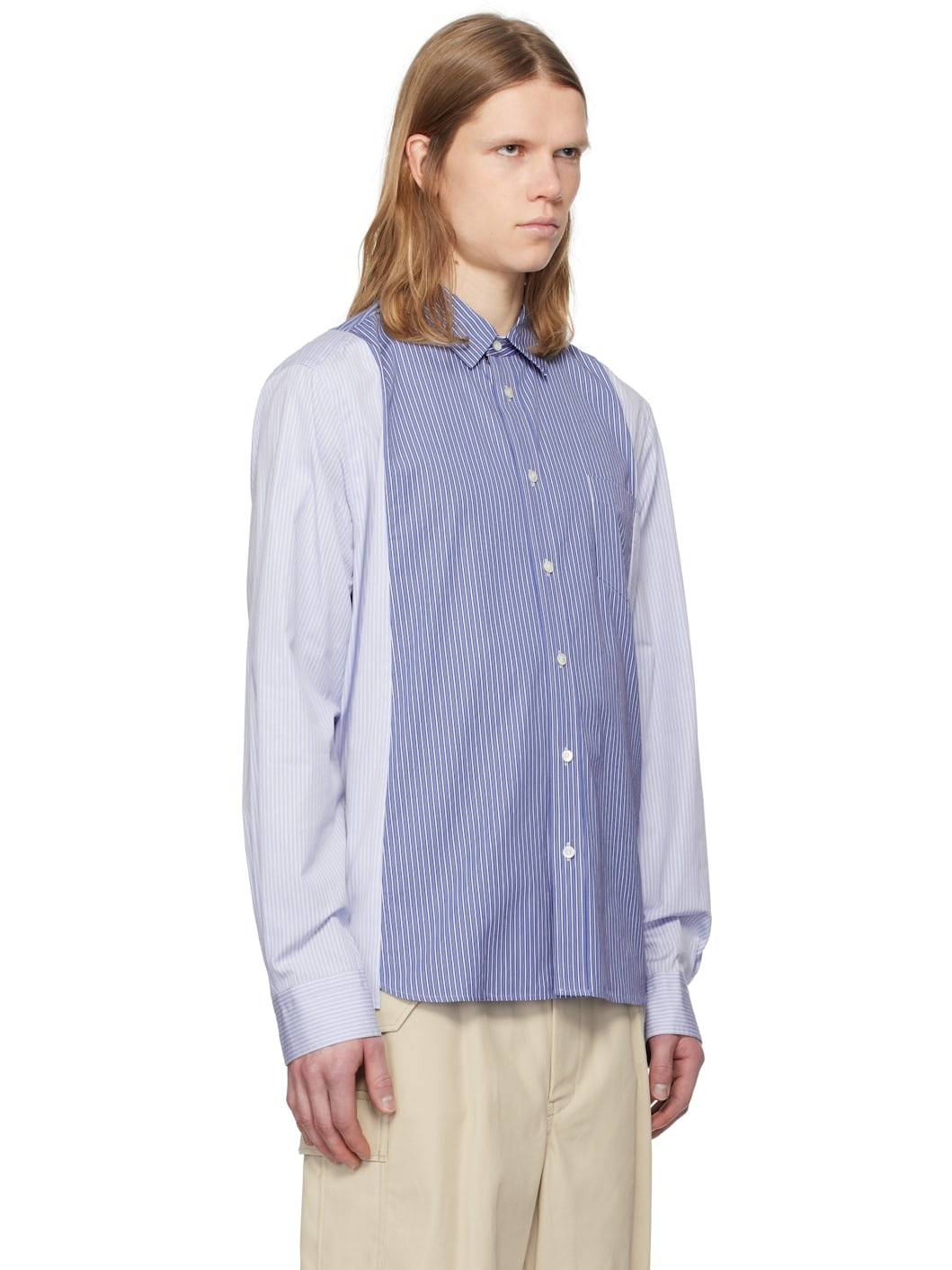 Blue Cotton Poplin Shirt - 2