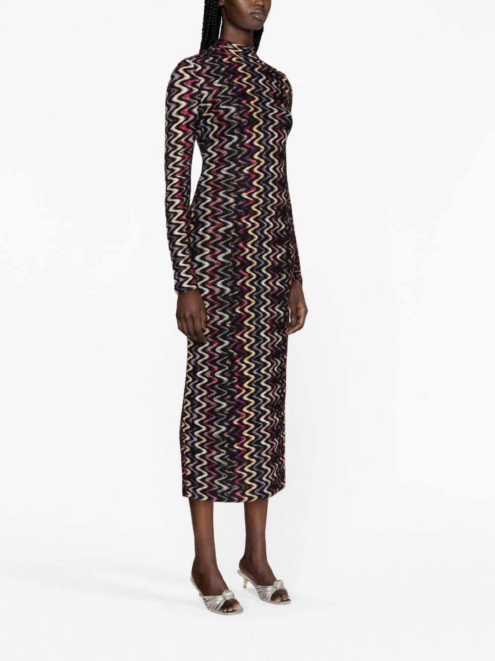 zigzag-pattern maxi dress - 3