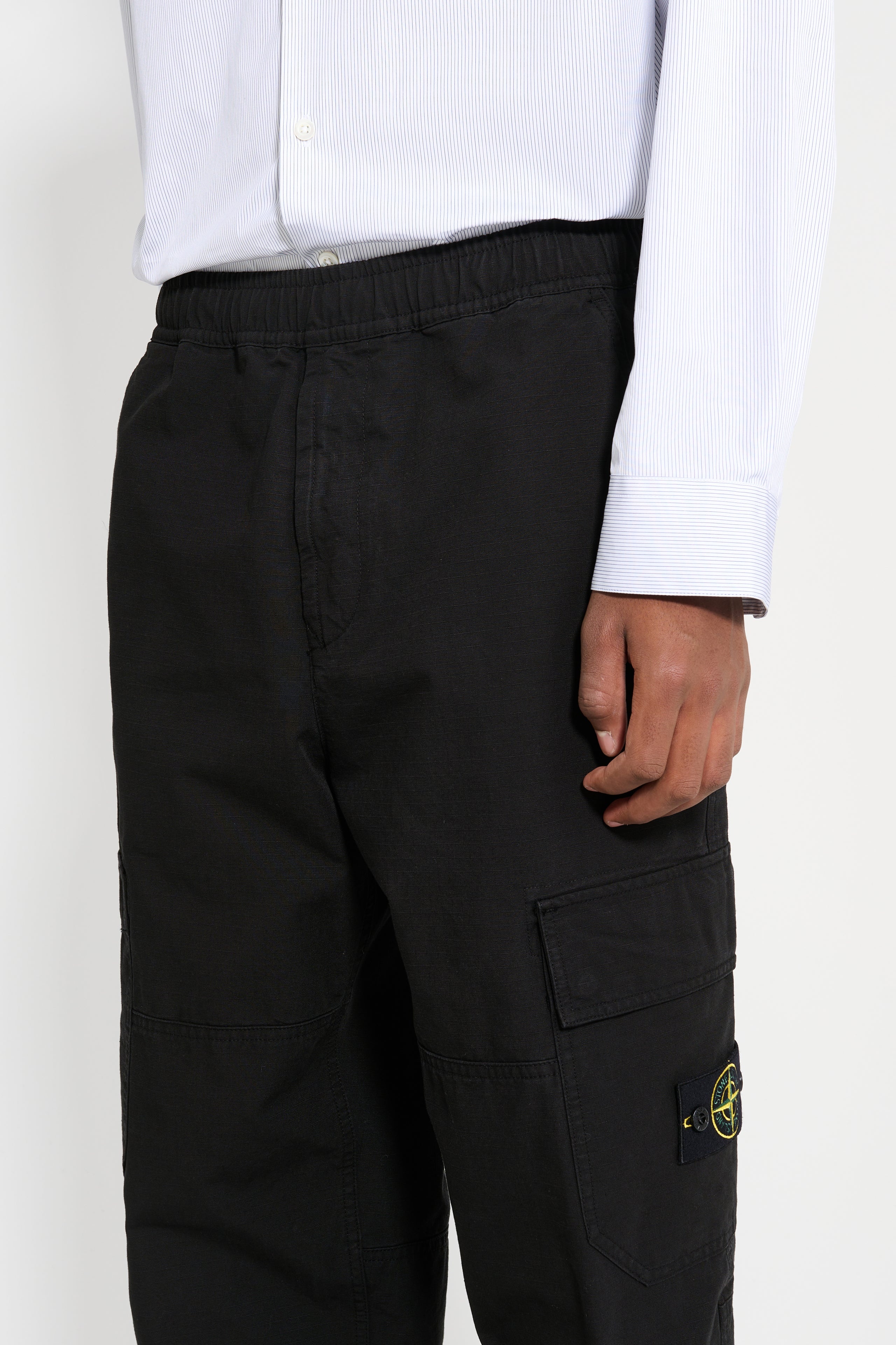 STONE ISLAND RELAXED PANTS BLACK - 4