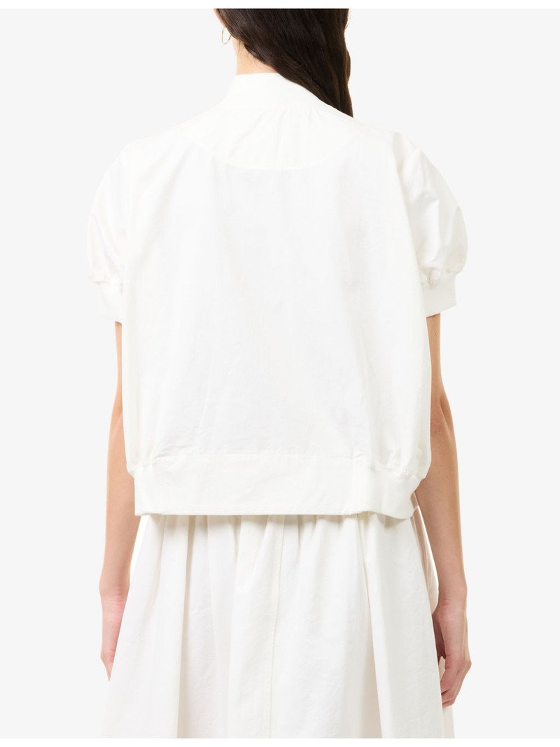 Round-Neck Short-Sleeve Cotton Shirt 4
