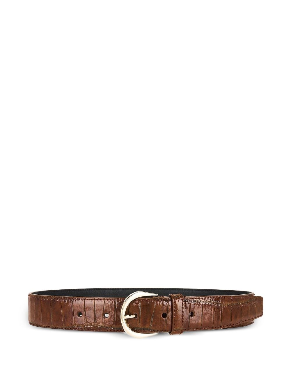 crocodile-embossed leather belt - 2