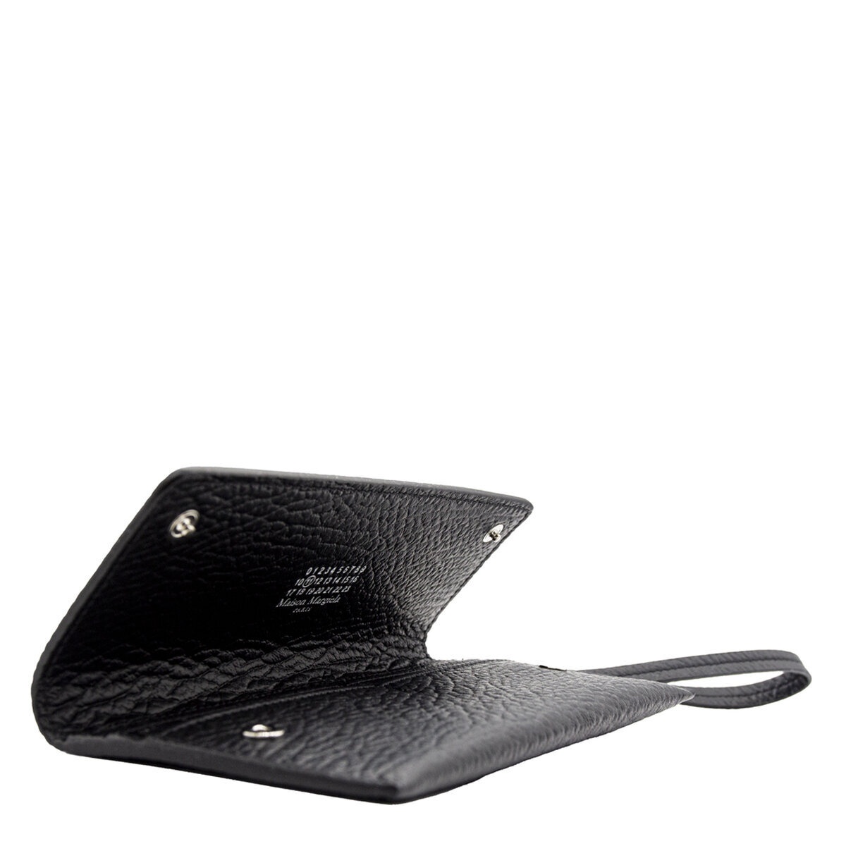 Maison Margiela Fold Over Snap Wallet in Black | hervia