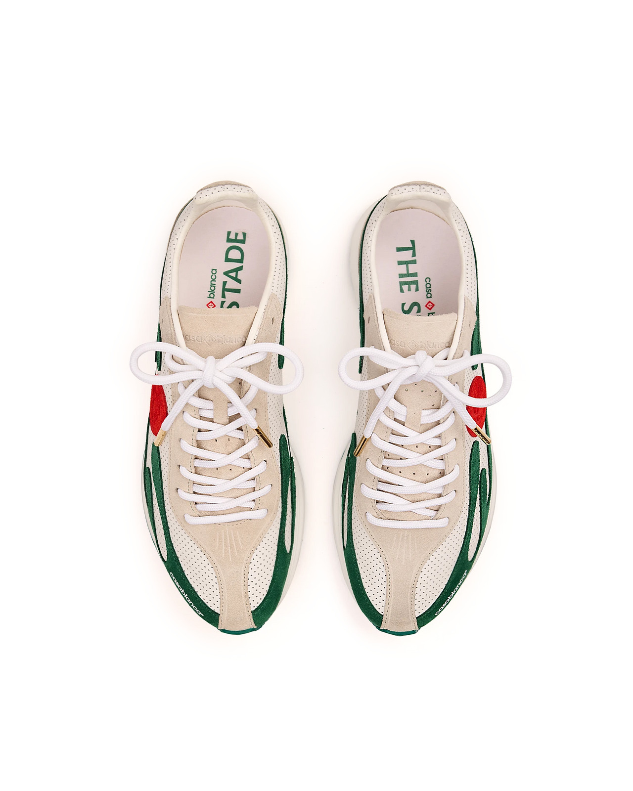 Men's White & Green Stade Sneaker | Casablanca Paris - 8