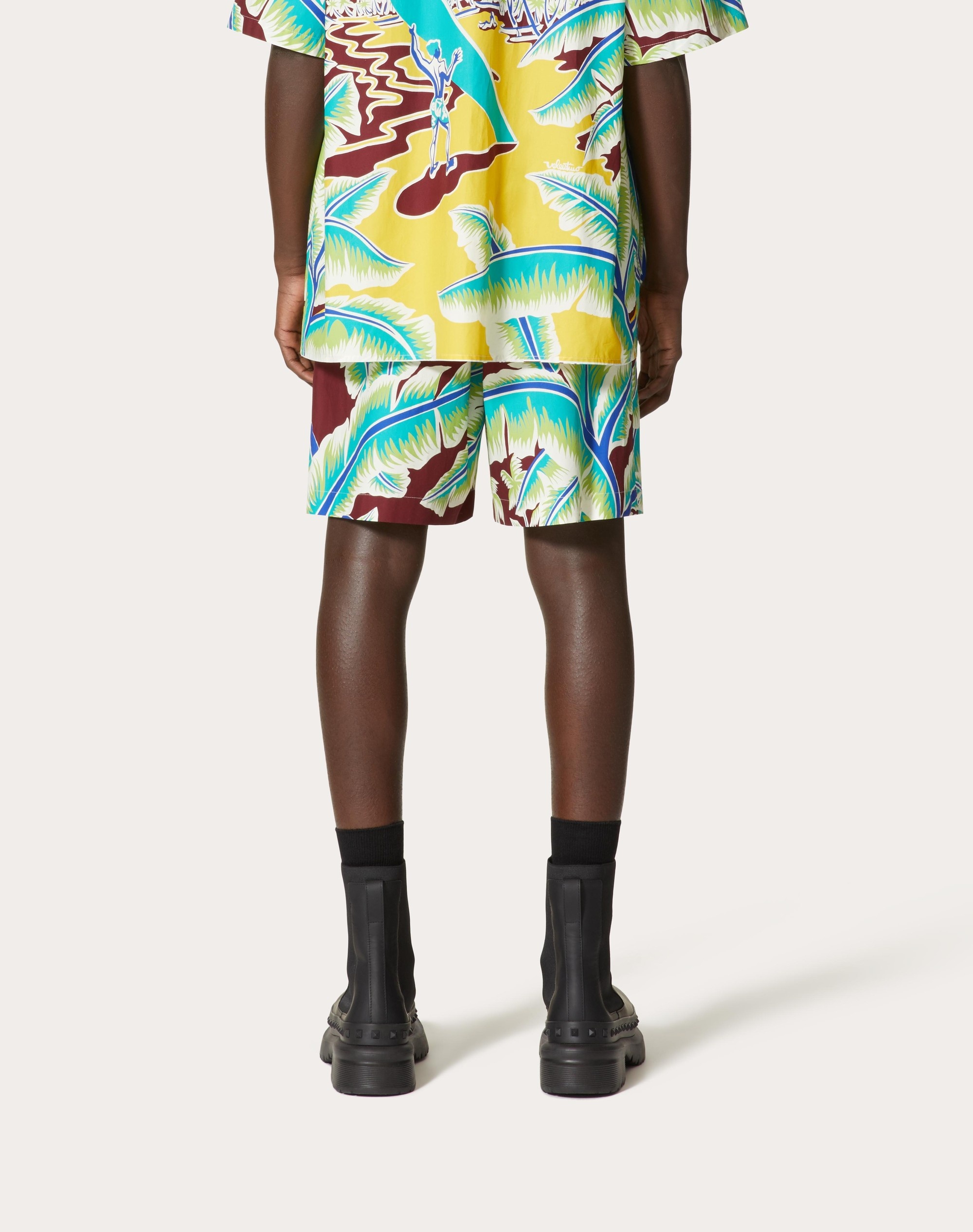 COTTON BERMUDA SHORTS WITH SURF RIDER PRINT - 4