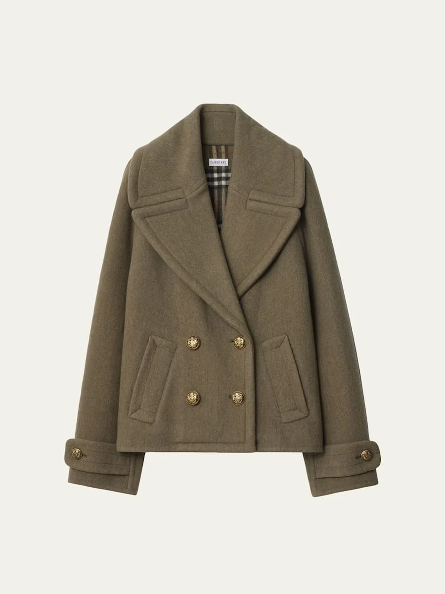 Caitlin Double-Breasted Wool-Blend Peacoat - 1