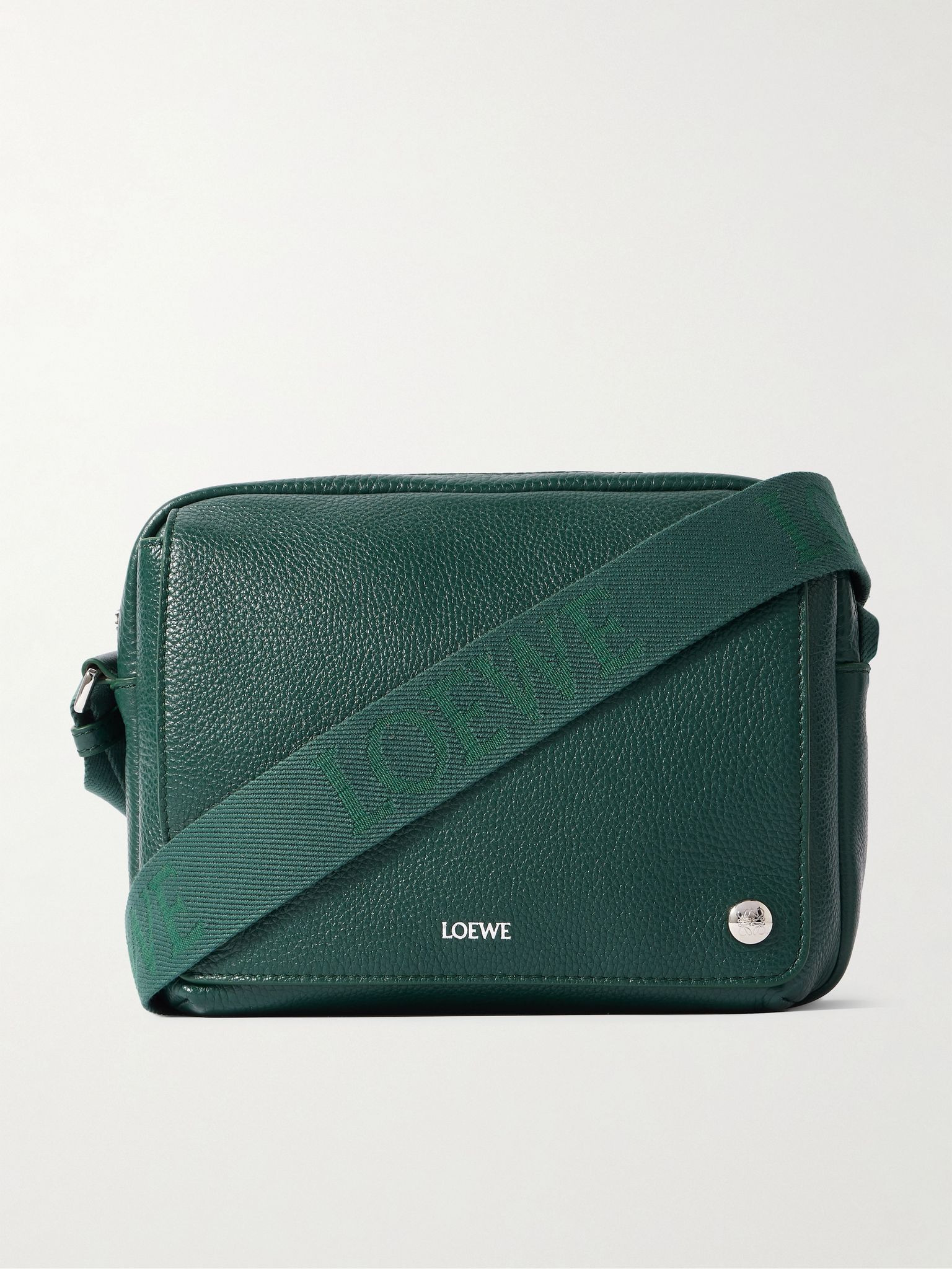 Pebble XS Full-Grain Leather Messenger Bag Green - 1