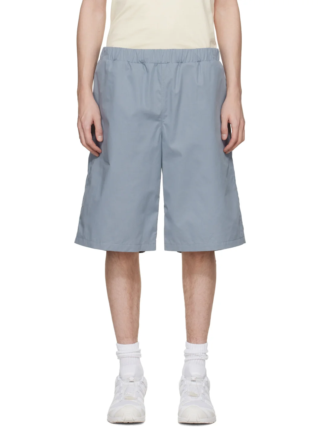 Blue Bermuda Cotton Shorts - 1