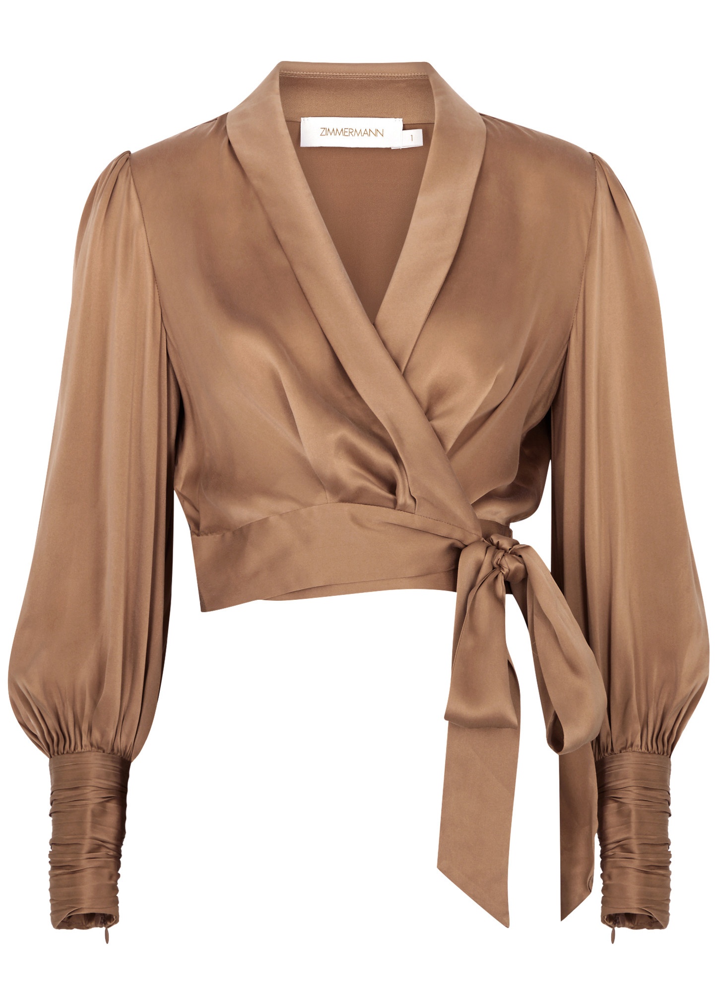 Silk-satin wrap blouse - 1