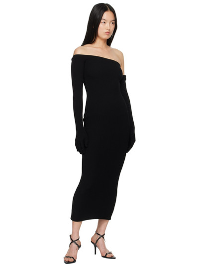 Jean Paul Gaultier Black Asymmetric Neck Maxi Dress outlook