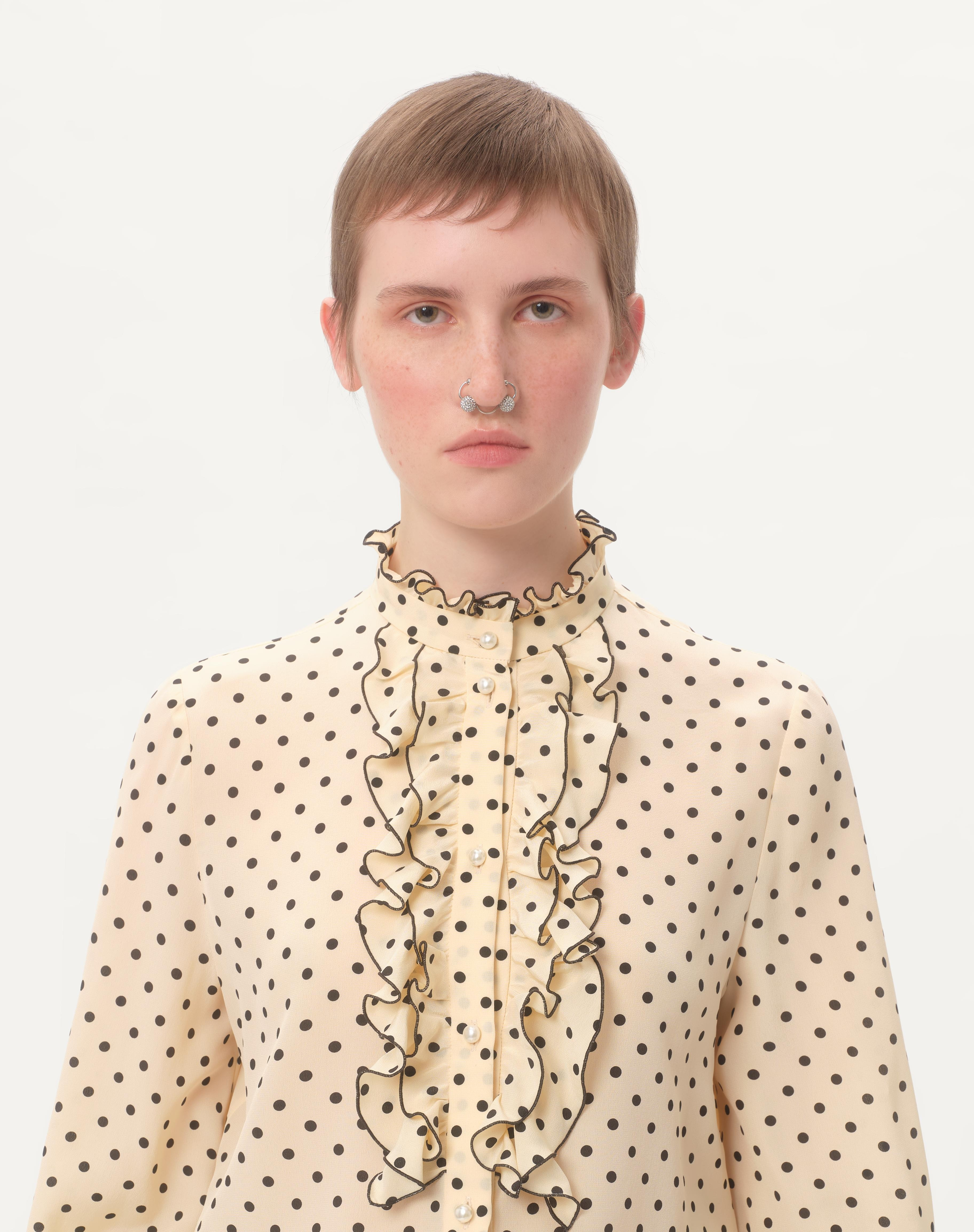 CREPE DE CHINE SHIRT WITH PLUSDEPOIS PRINT - 4