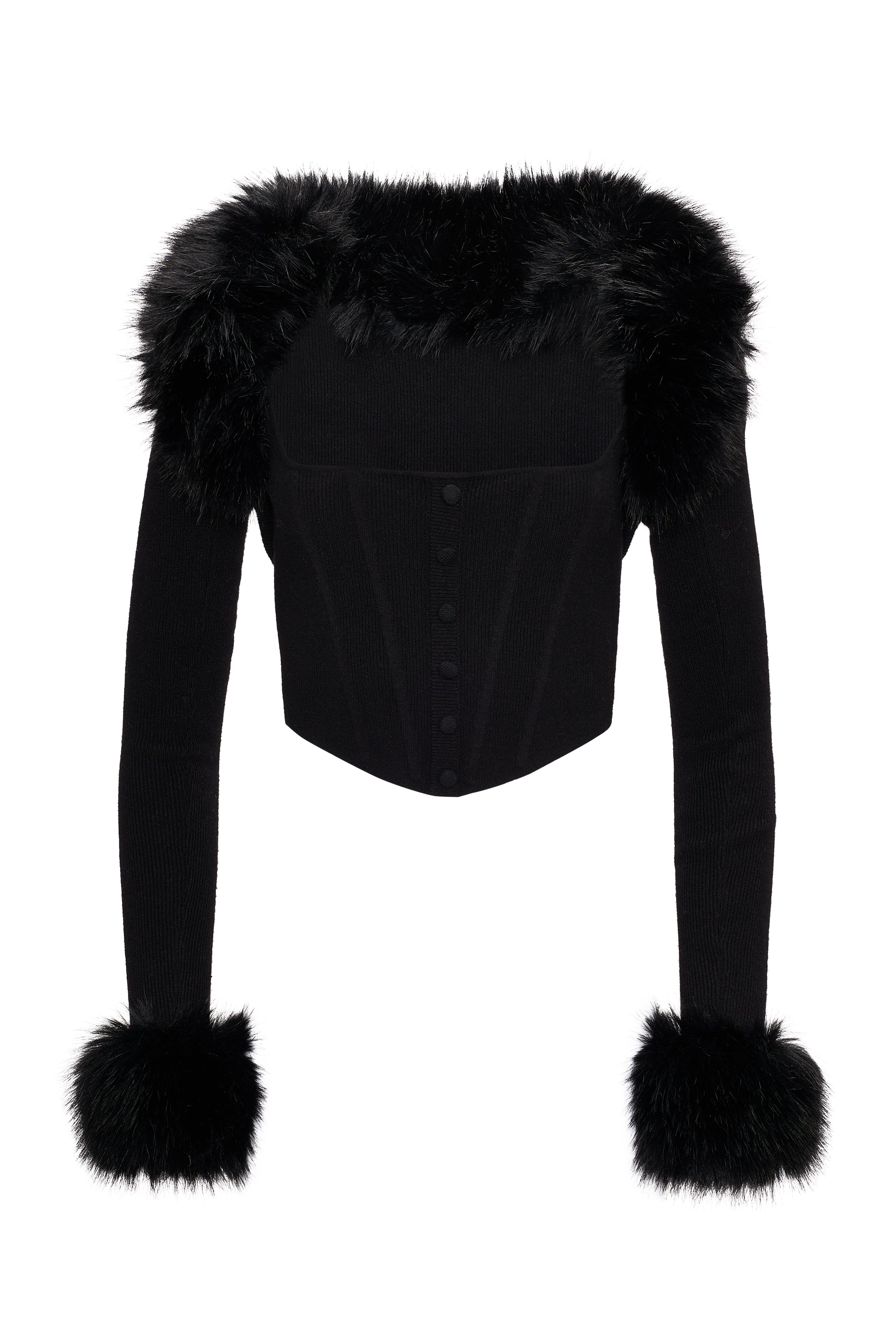 FAUX FUR KNIT BOLERO - 1