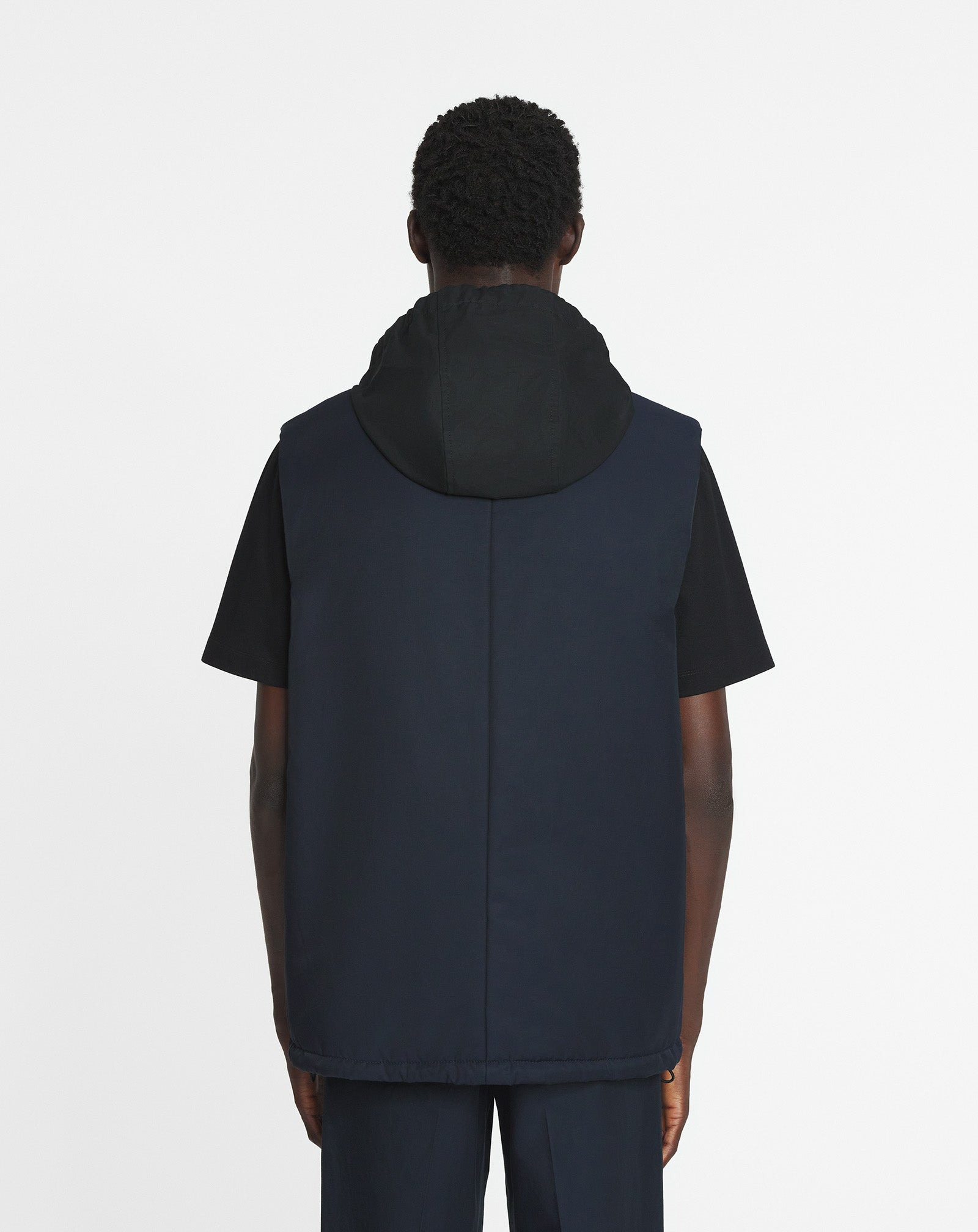SLEEVELESS PADDED JACKET IN TECHNICAL COTTON - 4