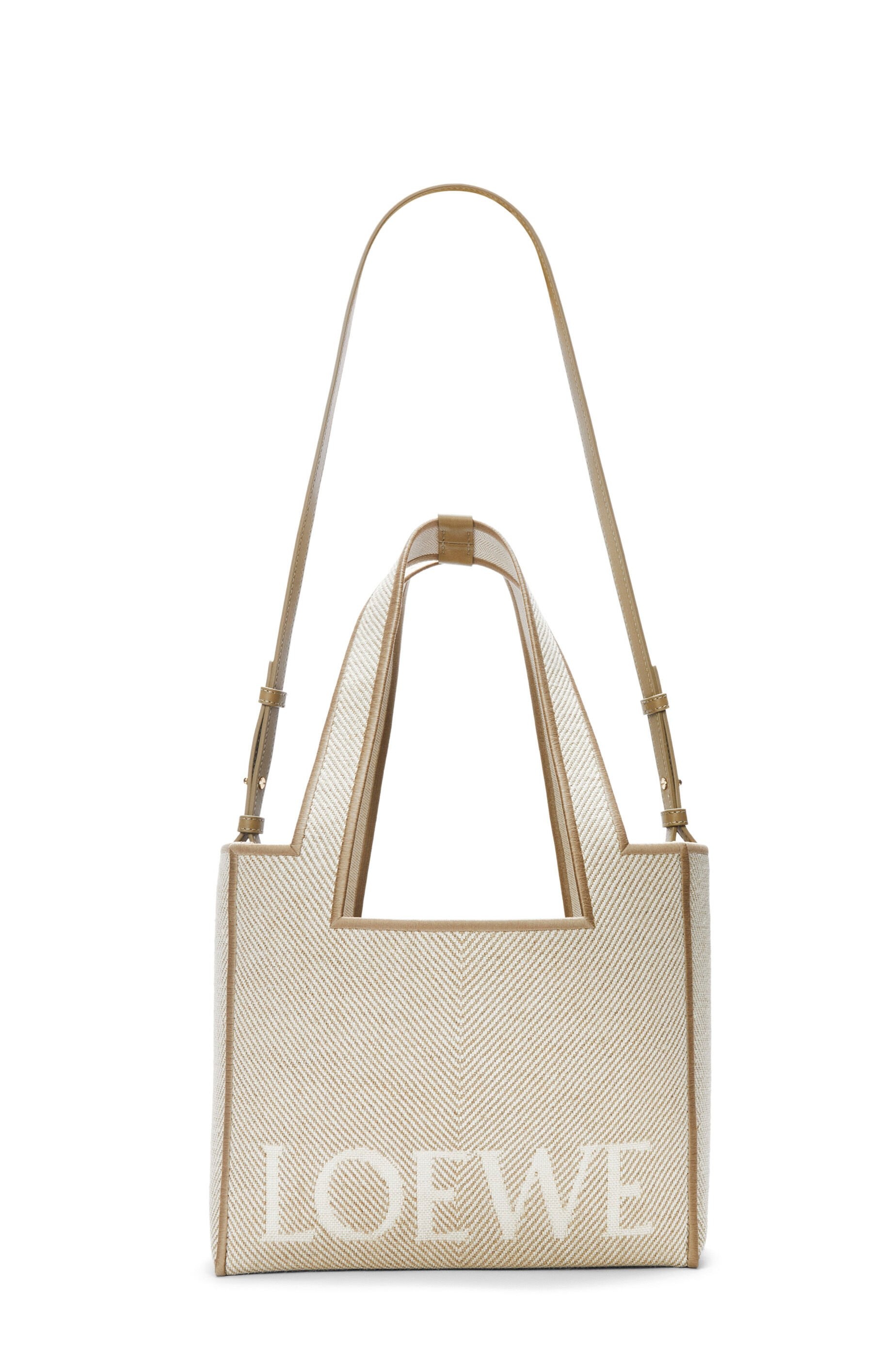 Medium LOEWE Font tote in jacquard canvas - 5