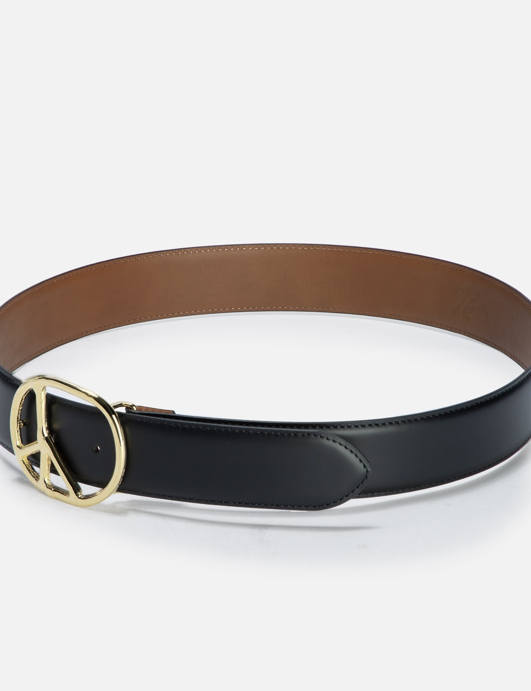 NEEDLES PEACE BUCKLE BELT - STEER LEATHER | REVERSIBLE