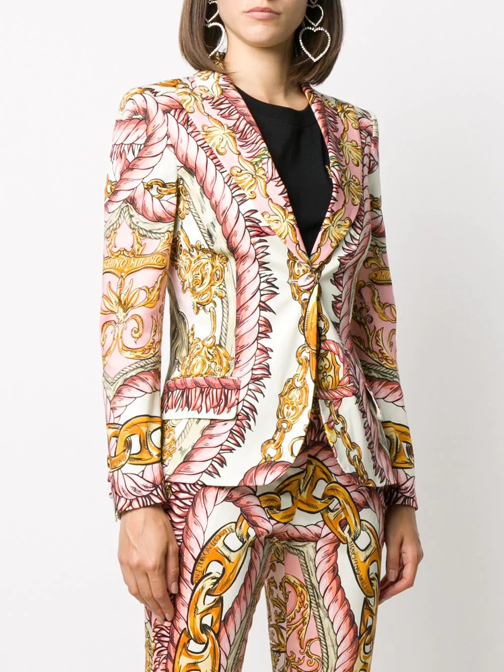 graphic-print single-breasted blazer - 3