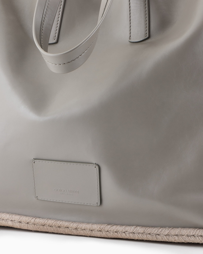 NAPPA-LEATHER AND ROPE SHOPPER BAG 5