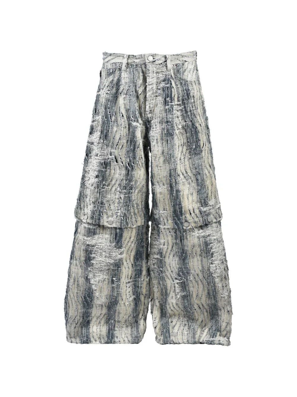 convertible bleached jacquard jeans - 1