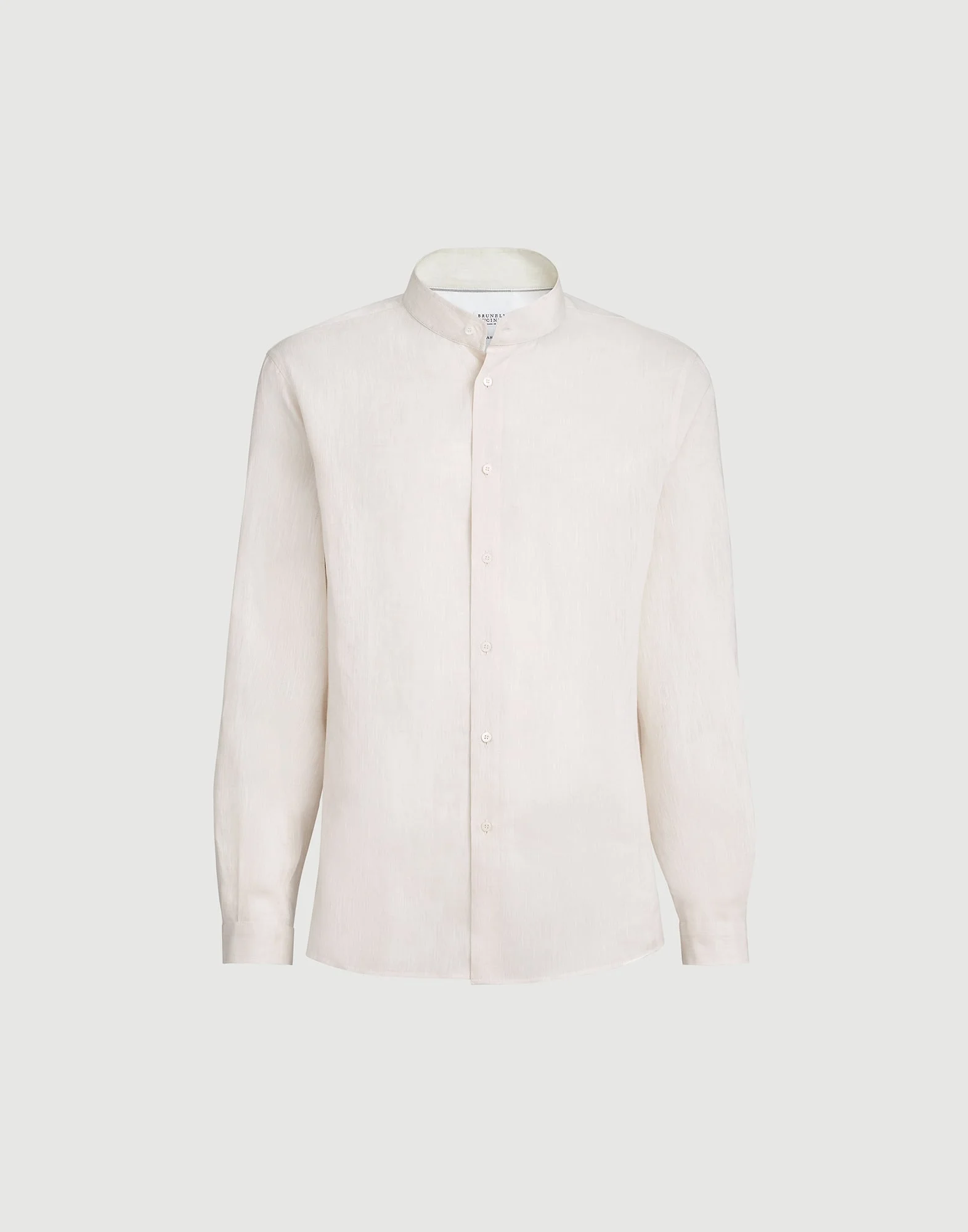 Linen easy fit shirt with Mandarin collar - 1