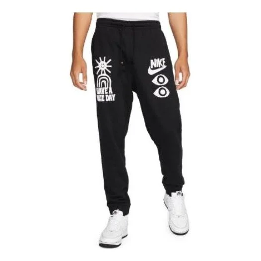 NIKE Sportswear French Terry Pants 'Black White' DQ4173-010 - 1
