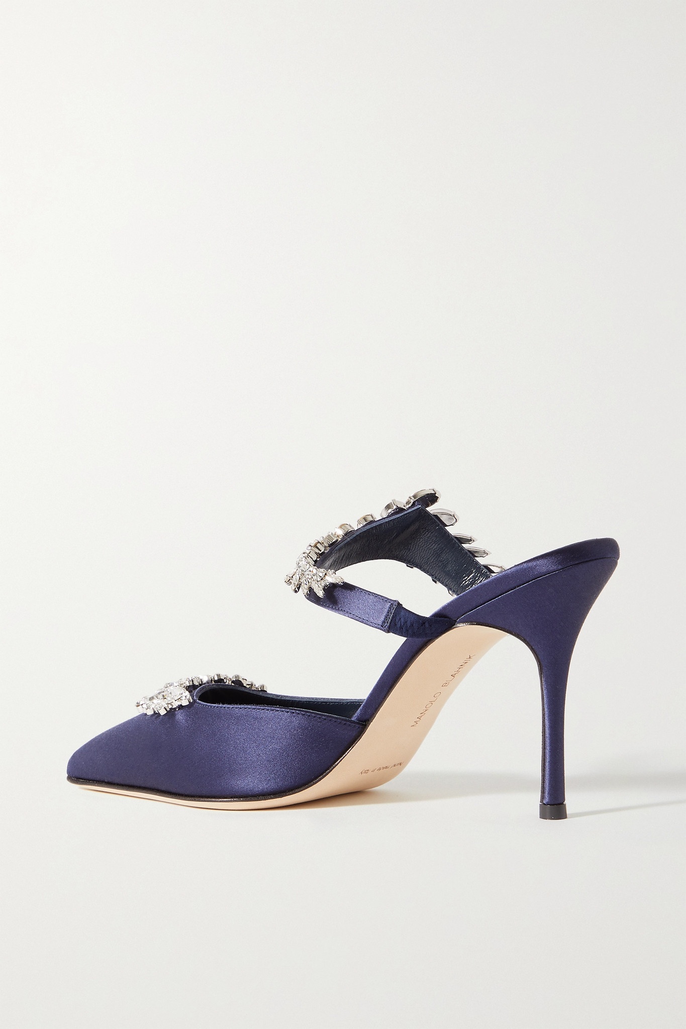 Lurum 90 crystal-embellished velvet mules - 3