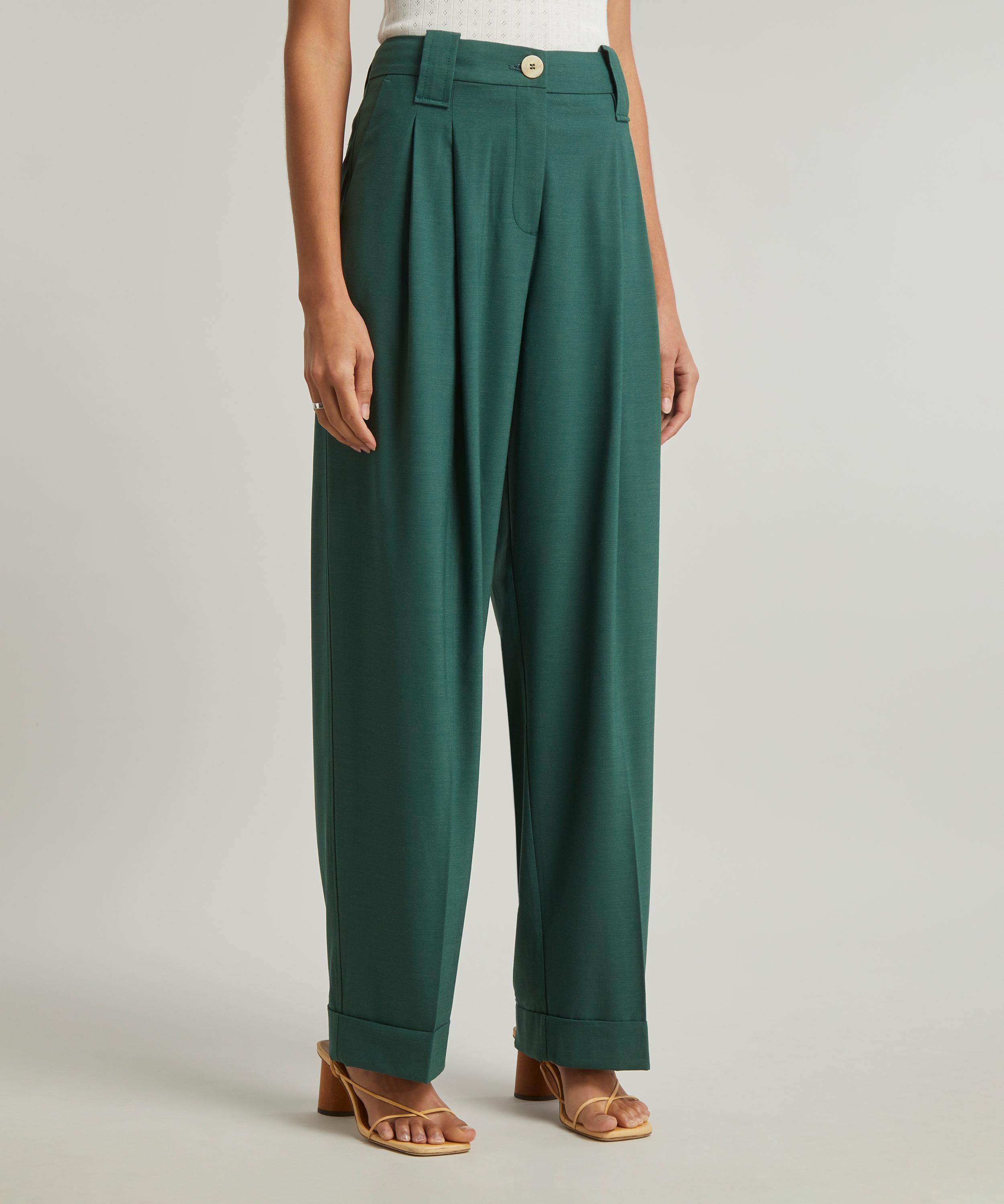 Drapey Melange Pleated Trousers - 3