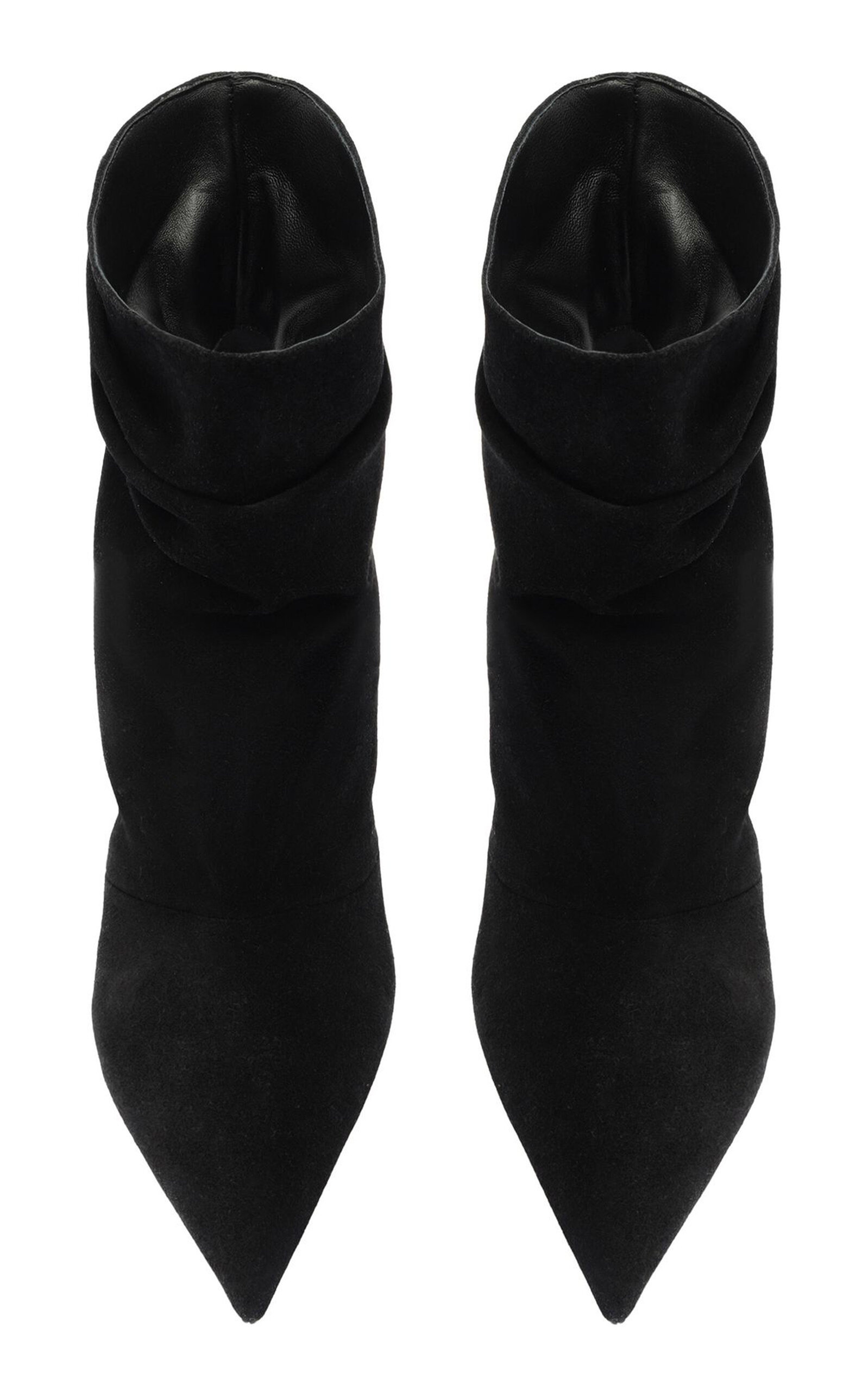 Tati Scrunched Suede Ankle Boots black - 7