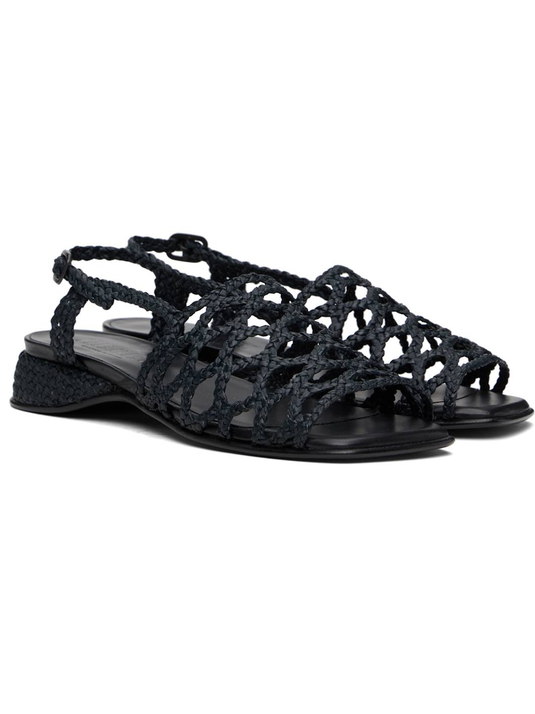 Black Alzira Raffia Sandals - 4