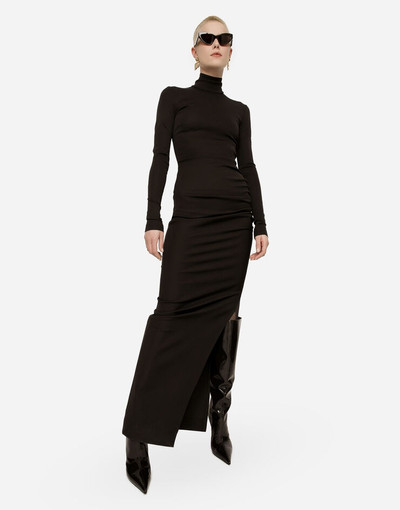 Dolce & Gabbana Long jersey Milano rib dress outlook