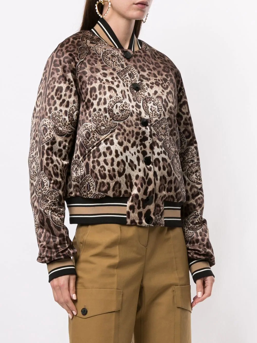 leopard print bomber jacket - 3