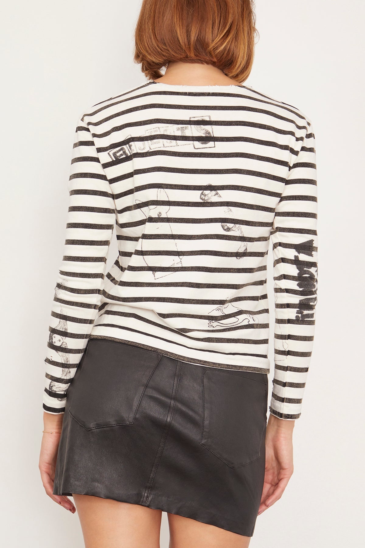 Patch Breton Long Sleeve Tee in Black and White Stripe - 4