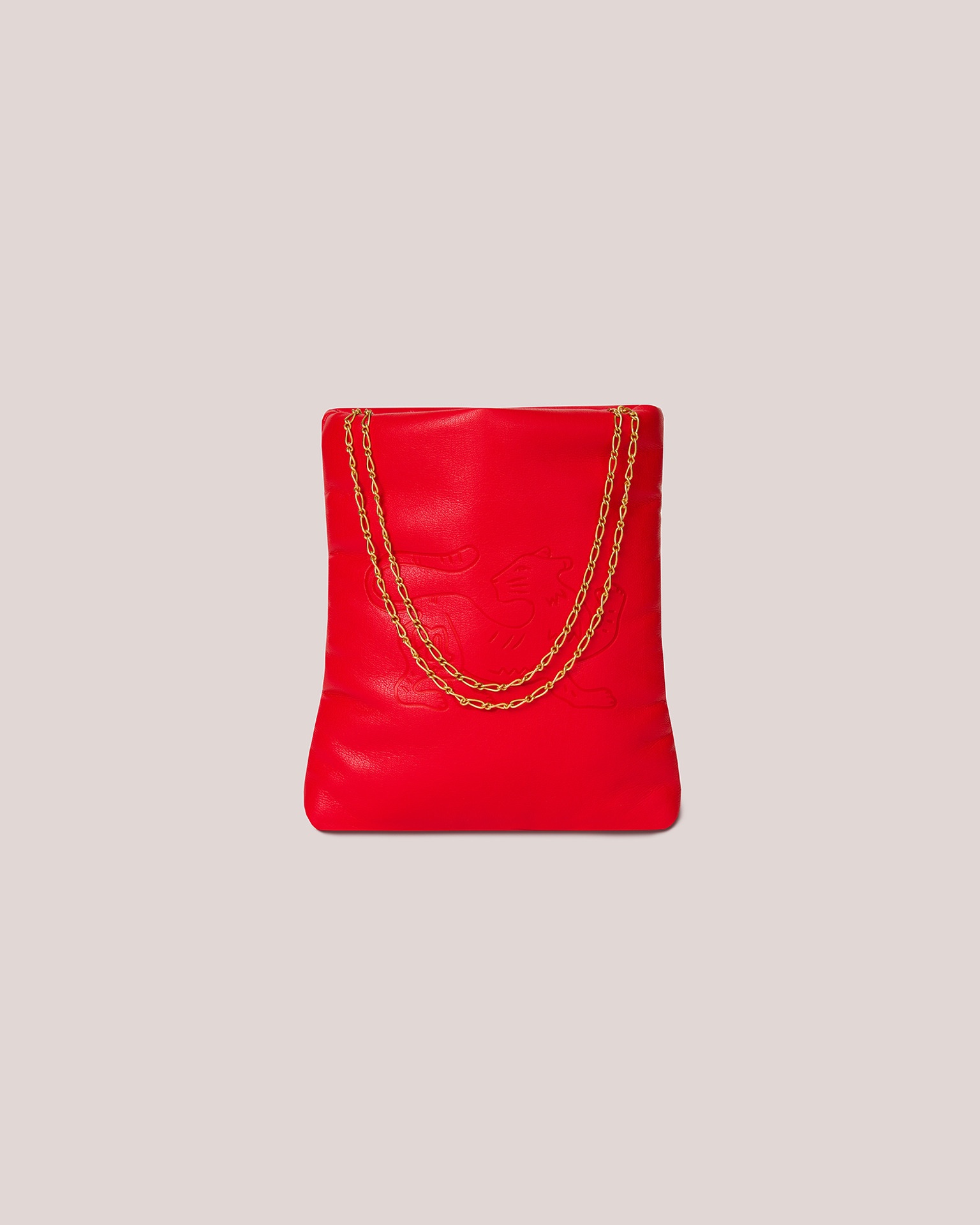 NOELANI - Vegan leather chain handle bag - Red - 1