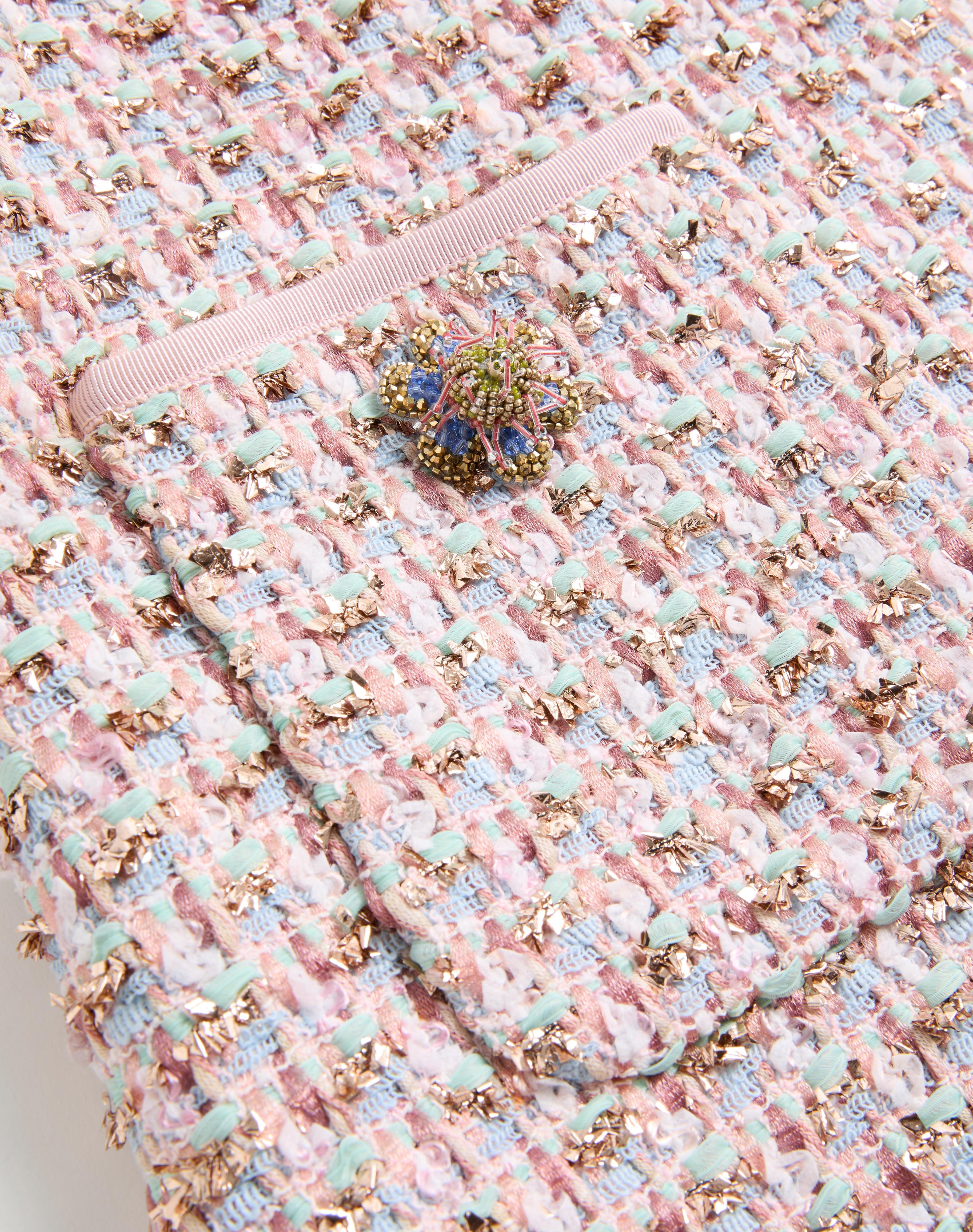EMBROIDERED RIBBON TWEED SHORT DRESS - 8