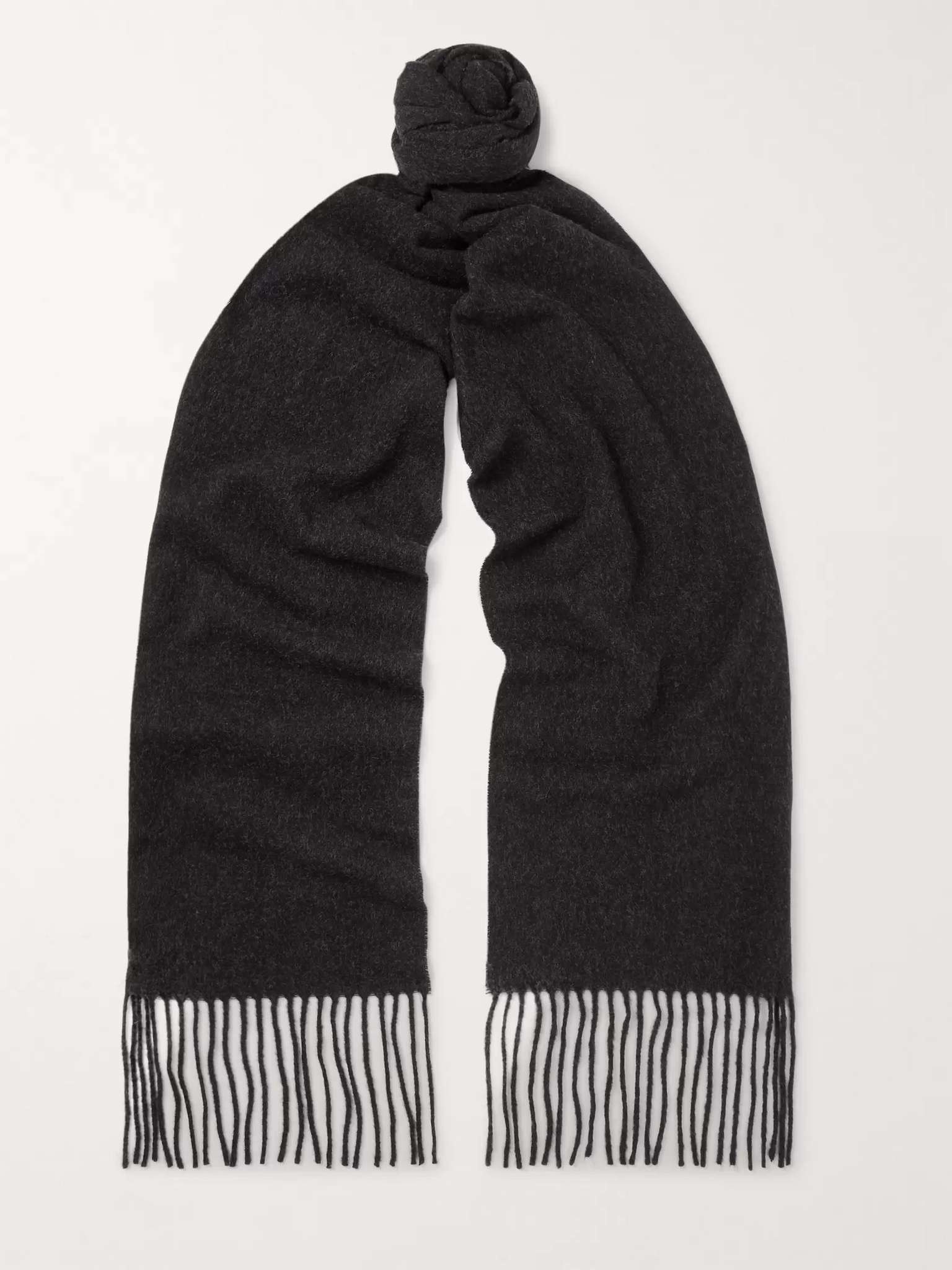 Canada Skinny Fringed Mélange Wool Scarf - 1