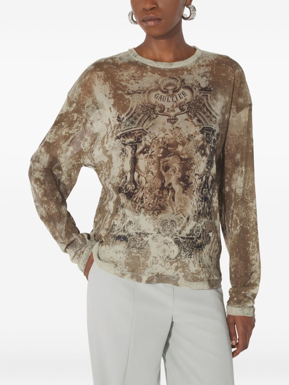 medallion-print long-sleeved T-shirt - 4
