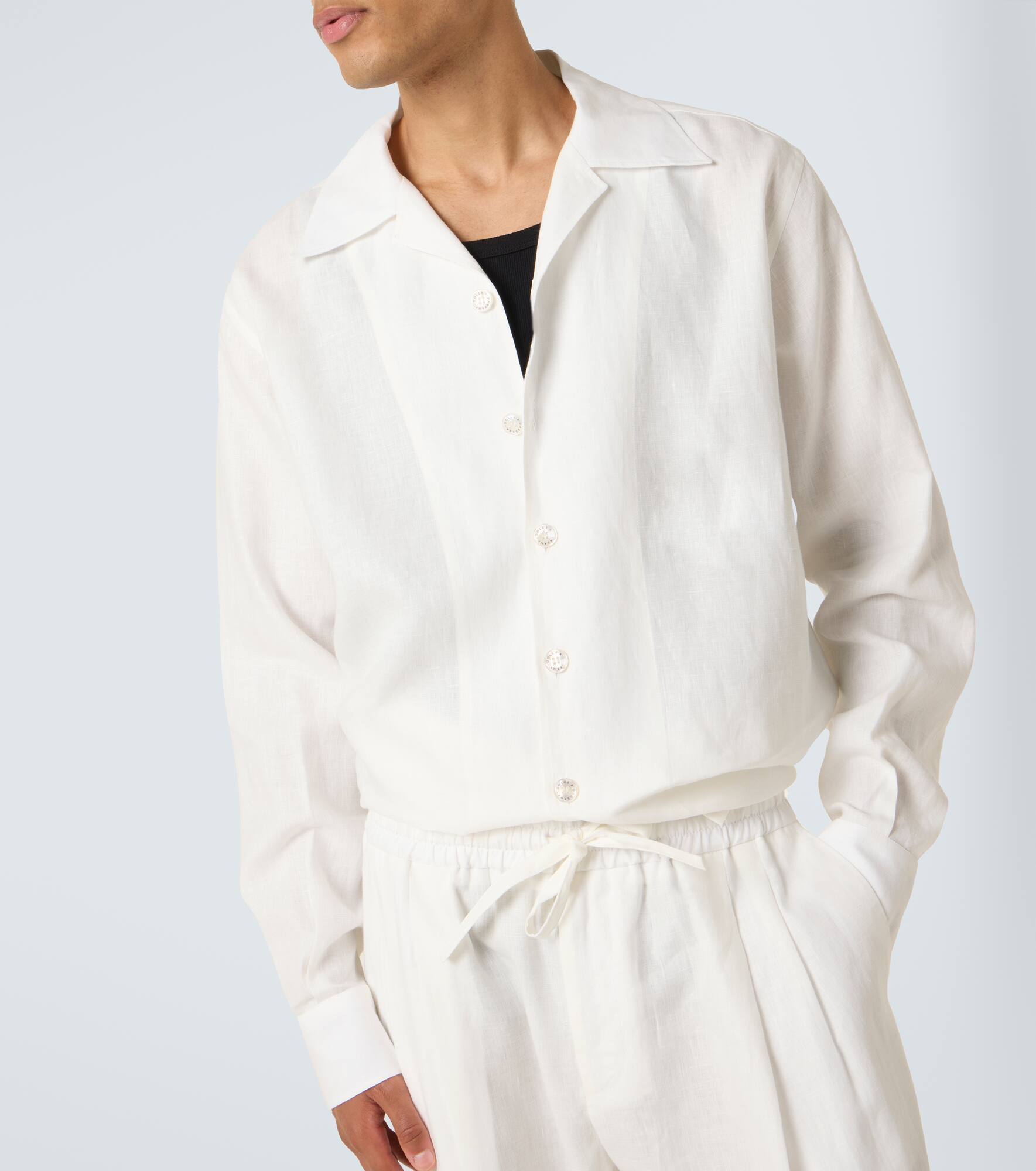 Linen canvas bowling shirt - 5
